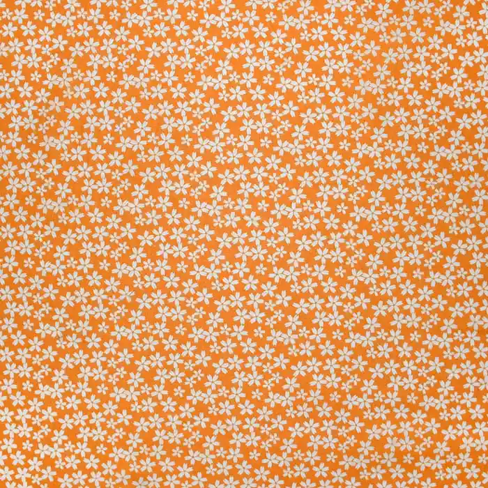 Ab Werk Baumwolle, Popeline, floral, 30044-04, orange-gelb
