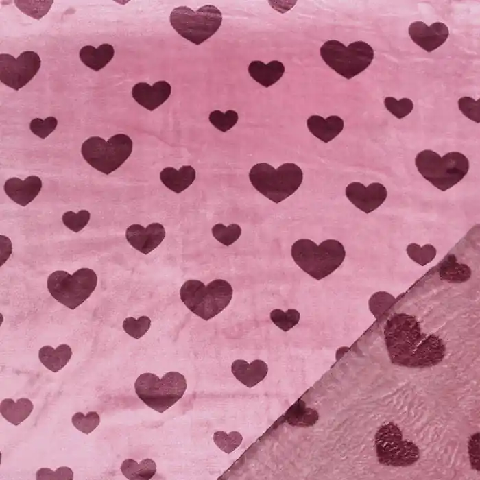 Velours coral, beidseitig, Herzen, 29205-011 Garantierte Lieferung