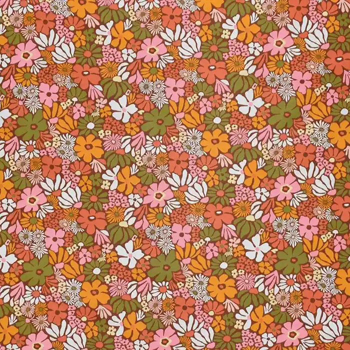Markenprodukt Baumwolle, Popeline, floral, 29601-2