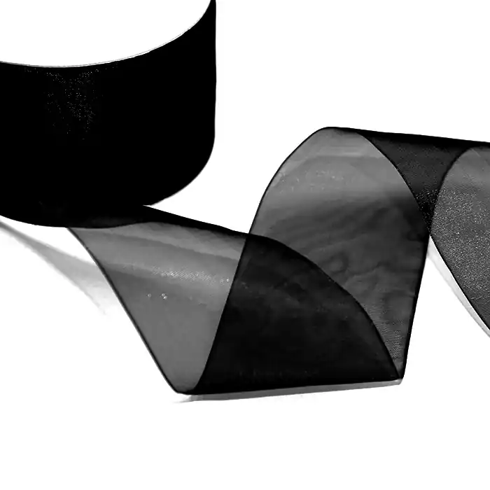 Top-Preis Band, Organza, 50 mm, 5034-2, schwarz