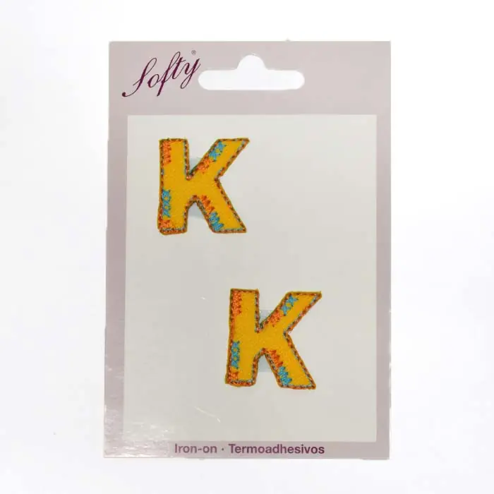 Applikation, Buchstabe K, 24369-011, gelb Exklusiv