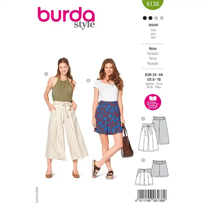 Preis Gesenkt Schnittmuster, grün, Damenhosenrock, 6138