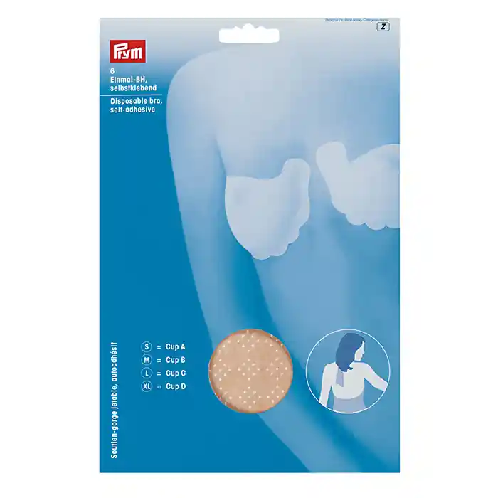 Hochwertig Einmal-BH, selbstklebend, Größe L, Prym, 991832