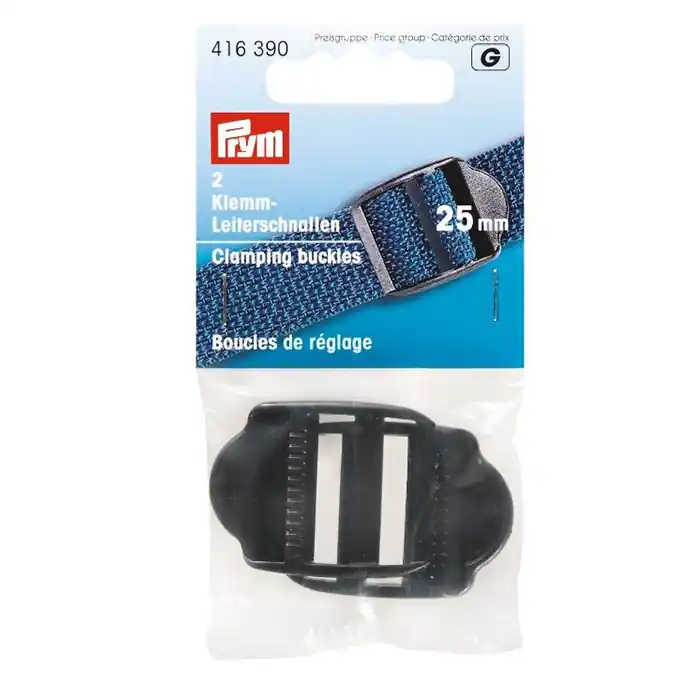 Geprüft Leiterschnallen, Prym, 416390, 25 mm, schwarz
