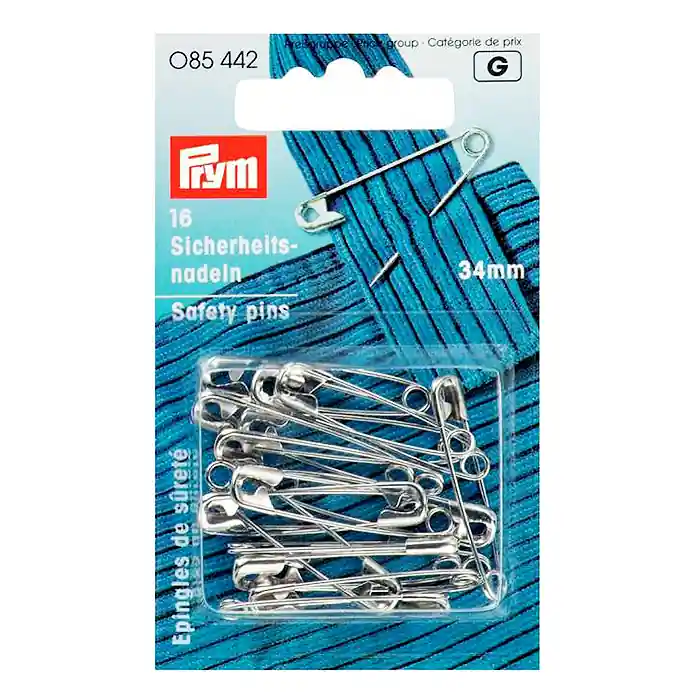 Neue Kollektion Sicherheitsnadeln, Prym, 34 mm, 85442, silber