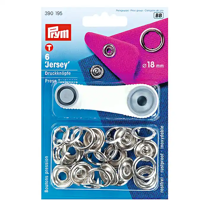 Kostenloser Rückversand Jersey Druckknöpfe, 18 mm, Prym, 390195