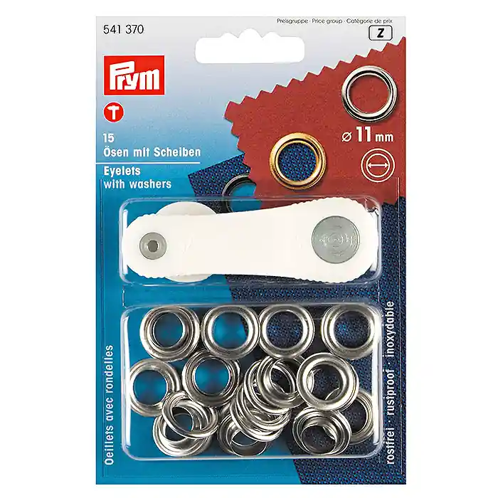 Top-Angebot Ösen mit Scheiben, 11 mm, Prym, 541370, silber