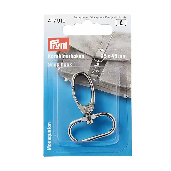 Karabinerhaken, 25 mm, Prym, 417910, silber Versand Am Gleichen Tag