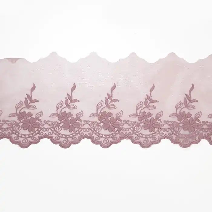 Neue Ware Spitze, gestickt, 85 mm, 19254-055, altrosa