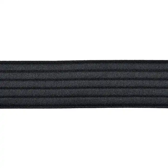 Elastikband, dekorativ, Streifen, 40 mm, 22252-002, schwarz Expressversand