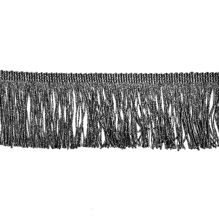 Ausverkauf Fransenband, Lurex, 7 cm, 21536-103, silber