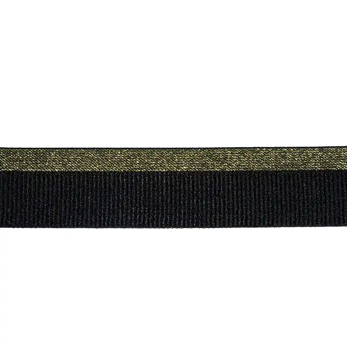Markenware Elastikband, dekorativ, 40 mm, 20497-2100, gold-schwarz