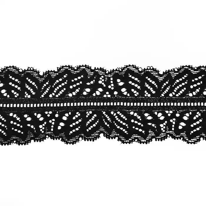 Spitze, elastisch, 50 mm, 22138-002, schwarz Highlight