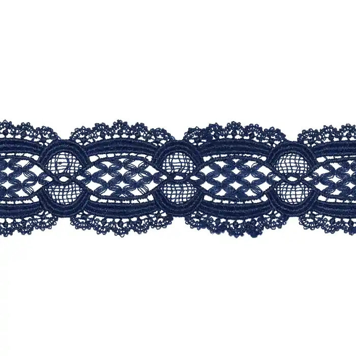 Spitze, 55 mm, Ornament, 22141-020, blau Solange Der Vorrat Reicht