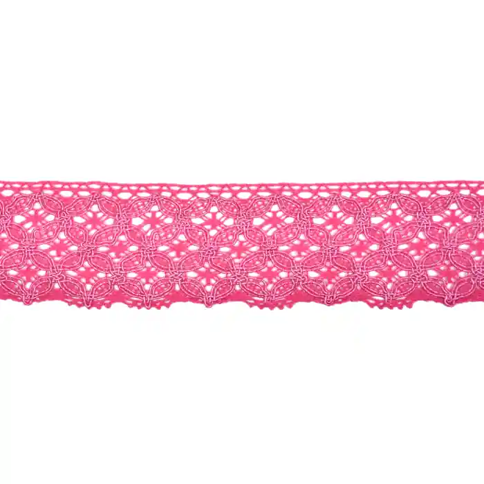 Handgefertigt Spitze, Baumwolle, 40 mm, 21545-007, rosa