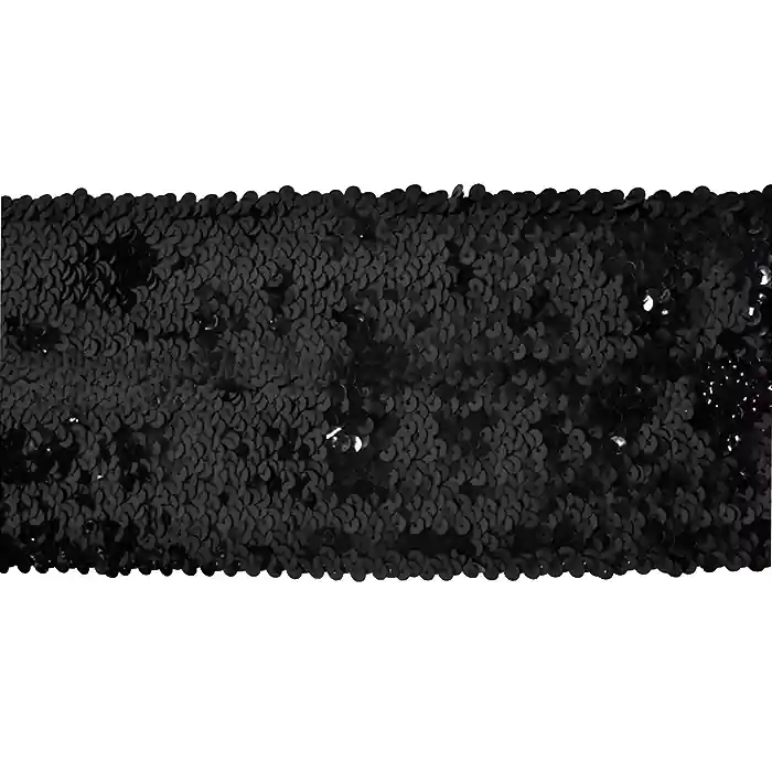 Exklusiv Elastikband mit Pailletten, 130 mm, 21644, schwarz