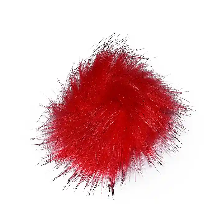Bommel, Kunstpelz, 8 cm, 18887-009, rot-schwarz Jetzt Bestellen