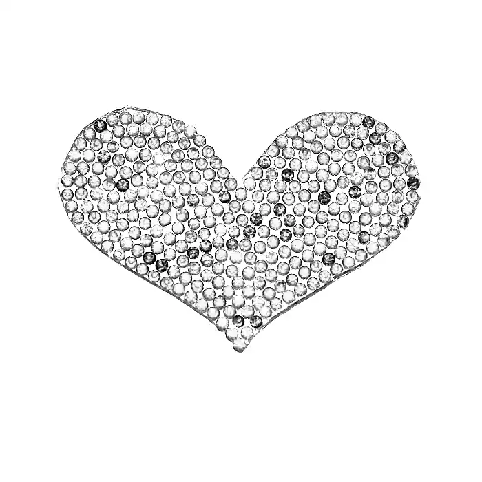 Applikation, Herz, 22104-001, silber Gratis Versand