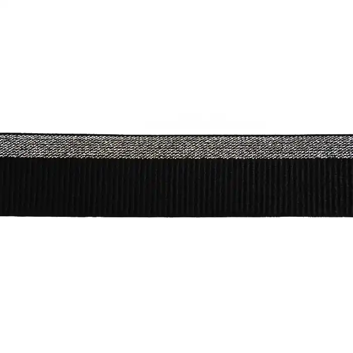 Must-Have Elastikband, dekorativ, 40 mm, 20497-2101, silber-schwarz