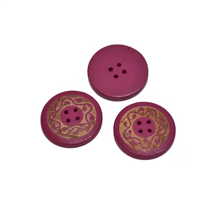 Knopf, Holz, Druck, 18mm, 20447-060, fuchsie Sonderangebot