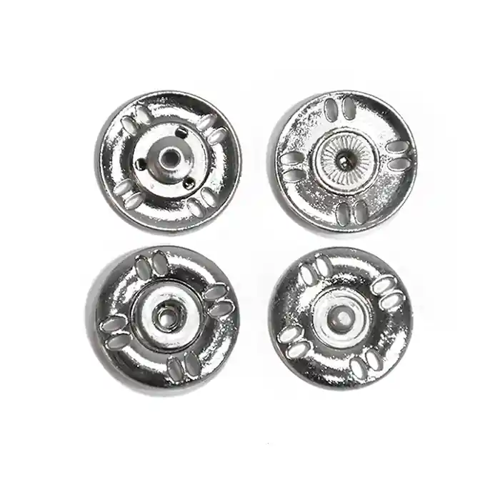 Druckknöpfe, zum Annähen, 18 mm, 20452-101, silbern Handgefertigt