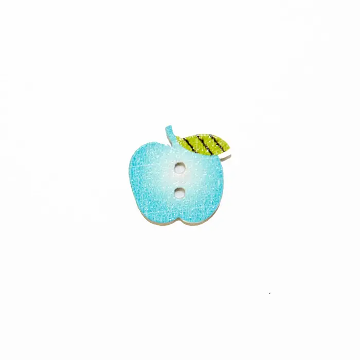 Knopf, Holz, Apfel, 19304-016, blau Markenprodukt