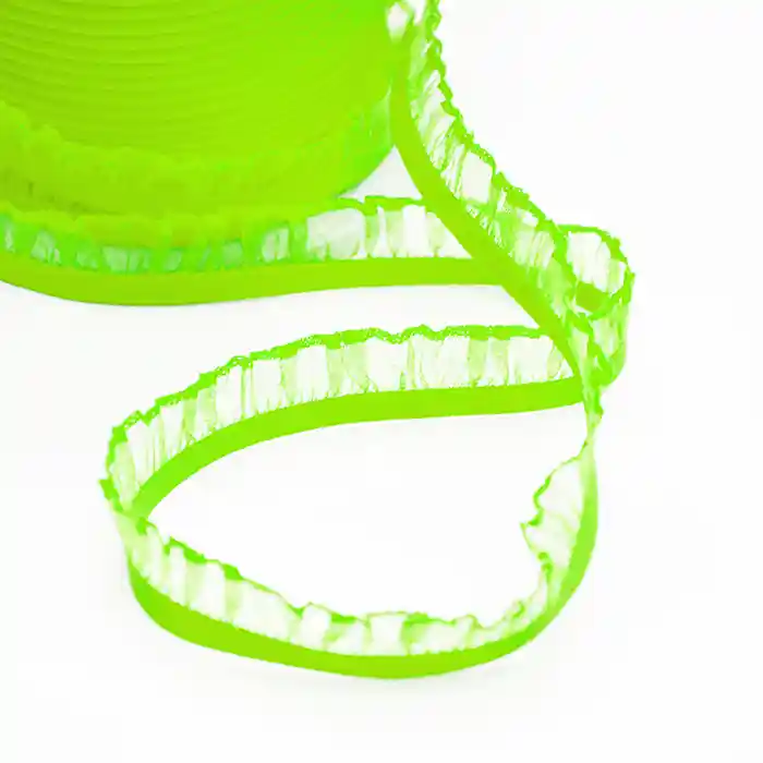 Elastikband mit Falbeln, 15 mm, 00294-013, fluoreszierend grün Meistverkauft