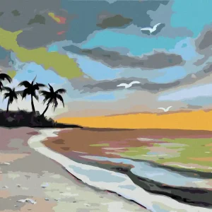 Diamond painting - KÜSTE UND SONNENUNTERGANG (D. RUSTY RUST) Günstig