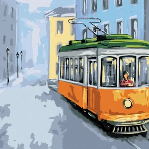 Diamond painting - ALTE GELBE STRASSENBAHN Super-Preis