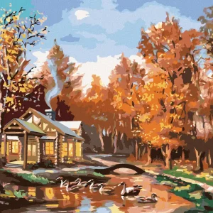 Diamond painting - HÜTTE IM HERBSTWALD UND ENTEN (D. RUSTY RUST) Bestpreis