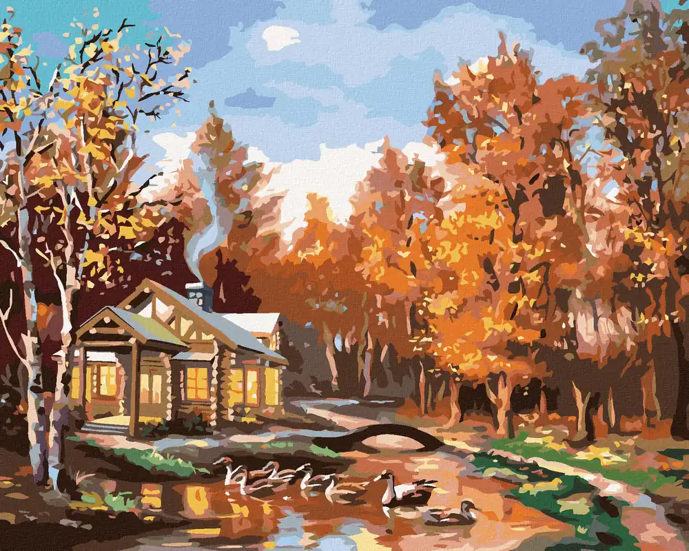 Diamond painting – HÜTTE IM HERBSTWALD UND ENTEN (D. RUSTY RUST) Bestpreis