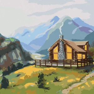 Im Trend Diamond painting - BLOCKHAUS IM FRÜHLING (D. RUSTY RUST)