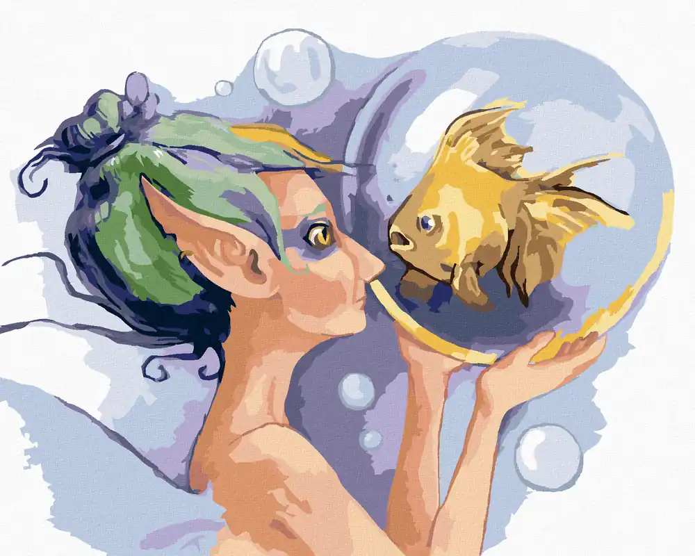 Expressversand Diamond painting – MÄRCHENFEE MIT GOLDFISCH