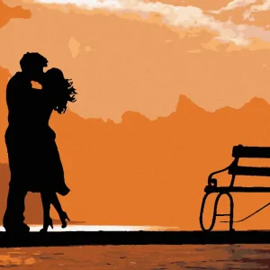 Diamond painting - KUSS BEI SONNENUNTERGANG Finale Aktion