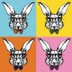 Nur Heute Diamond painting - POP-ART-KANINCHEN MIT BRILLE