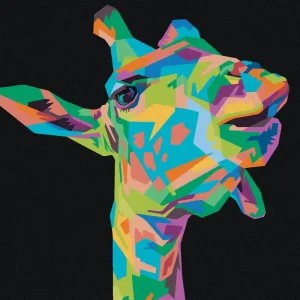 Jetzt Kaufen Diamond painting - POP-ART GIRAFFE AUF SCHWARZEM HINTERGRUND
