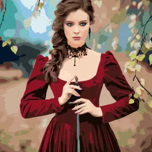 Top-Seller Diamond painting - PORTRÄT EINES GOTISCHEN MÄDCHENS IM WALD