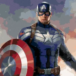 Diamond painting - PORTRÄT VON CAPTAIN AMERICA MIT SCHILD Geld-Zurück-Garantie