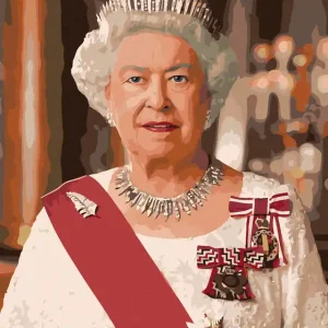 Diamond painting - PORTRÄT VON KÖNIGIN ELIZABETH II. Finale Aktion