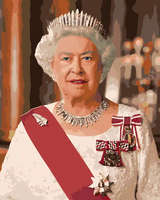 Diamond painting – PORTRÄT VON KÖNIGIN ELIZABETH II. Finale Aktion