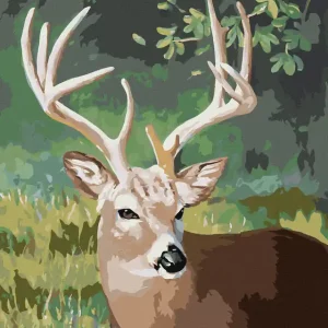 Exklusiv Diamond painting - PORTRÄT EINES HIRSCHES (D. RUSTY RUST)