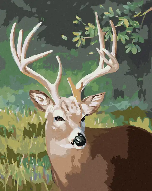 Exklusiv Diamond painting – PORTRÄT EINES HIRSCHES (D. RUSTY RUST)