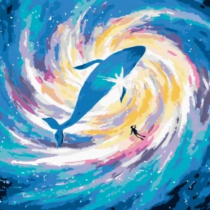 Diamond painting - TAUCHEN MIT EINEM WAL IM WELTRAUM Mega-Angebot