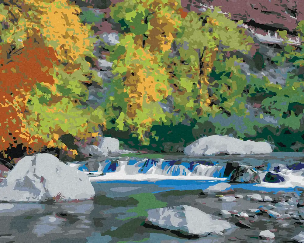 Preiswert Diamond painting – BACH UND HERBSTWALD (DENNIS FRATES)