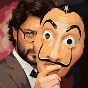 Diamond painting - PROFESSOR MIT MASKE (La casa de papel) Neue Ware