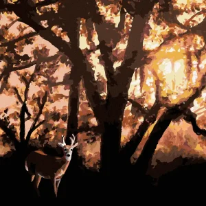 Neue Kollektion Diamond painting - HIRSCHKUH AM BAUM (D. RUSTY RUST)