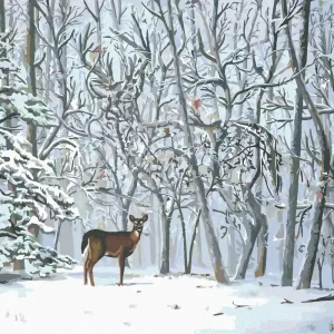 Diamond painting - RICKE UND SCHNEEBEDECKTE BÄUME (D. RUSTY RUST) Neue Ware