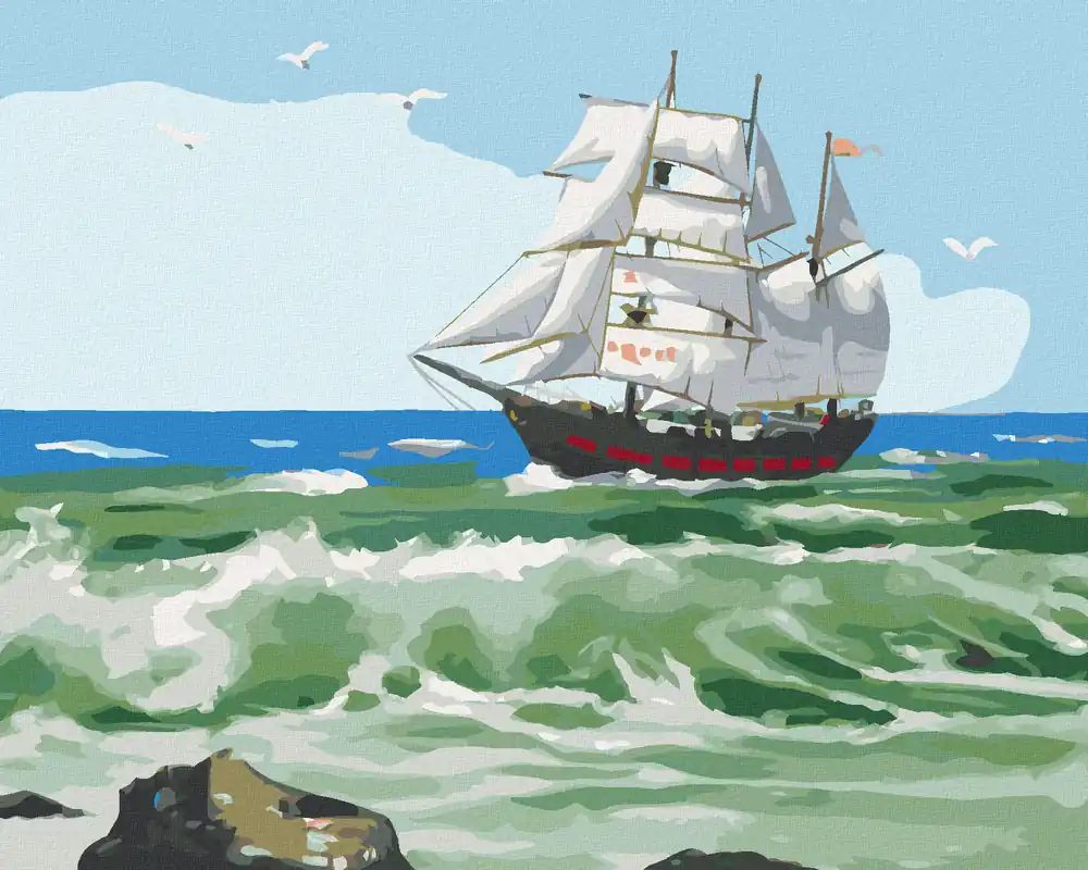 Billig Diamond painting – EIN EINLAUFENDES SEGELSCHIFF (D. RUSTY RUST)
