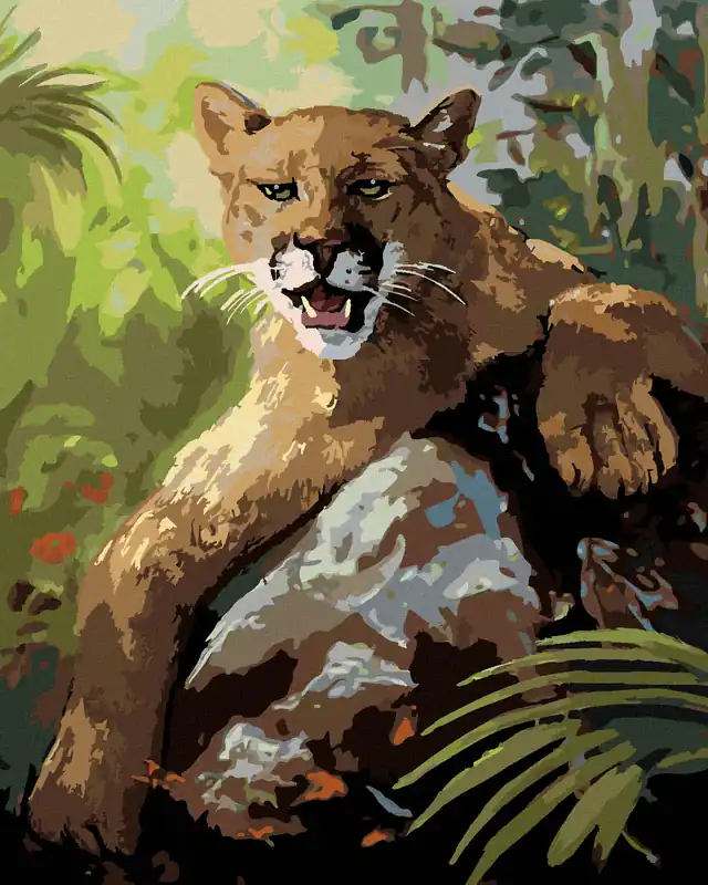 Preiswert Diamond painting – PUMA AUF EINEM FELSEN LIEGEND (D. RUSTY RUST)