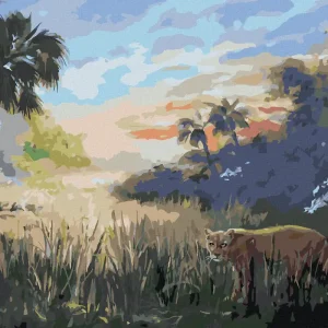 Sonderangebot Diamond painting - PUMA UND PALMEN (D. RUSTY RUST)